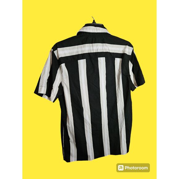 Hollister Black & White Stripe Button Down Shirt Size S - Picture 2 of 2